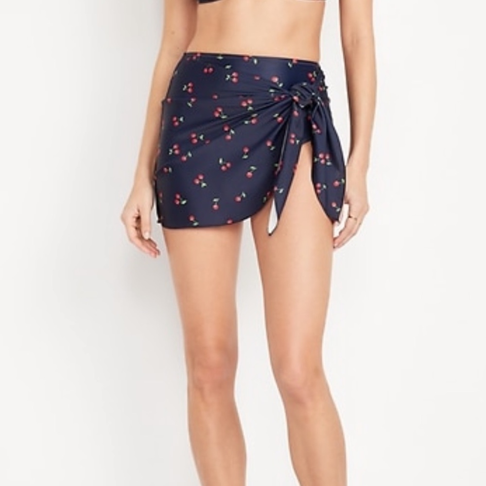Cherry Print Swim Sarong